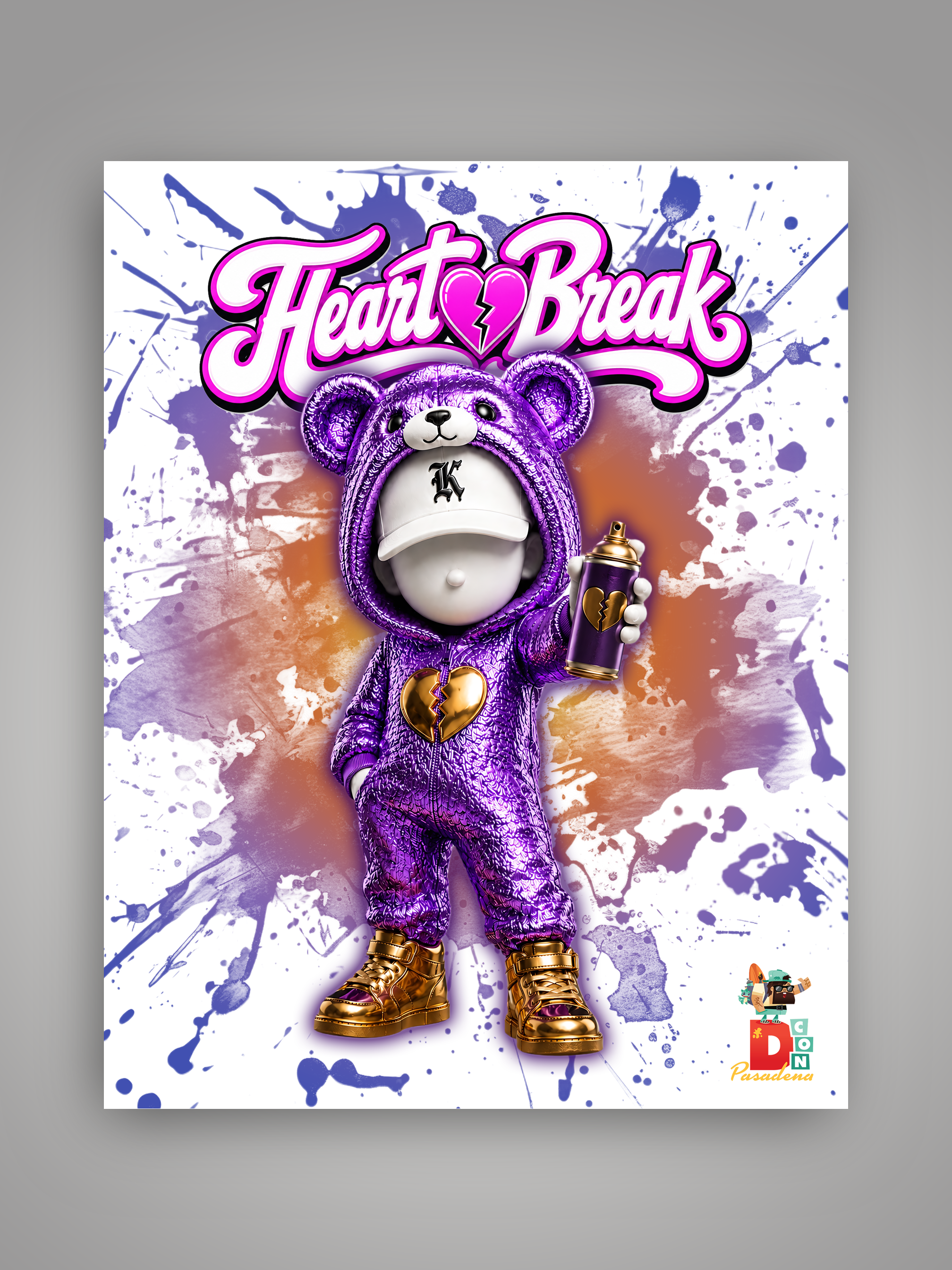 DCON Exclusive Signed 11x14 Canvas Print - Purple Teddy /15